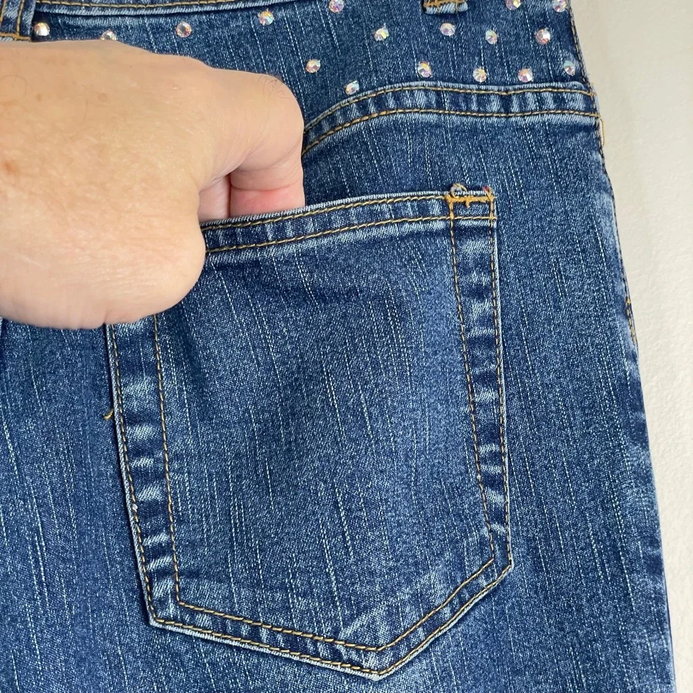 Vintage 90s Y2K Isabel Bootcut Jeans Womens 6 Rhinestone High Rise Medium Wash